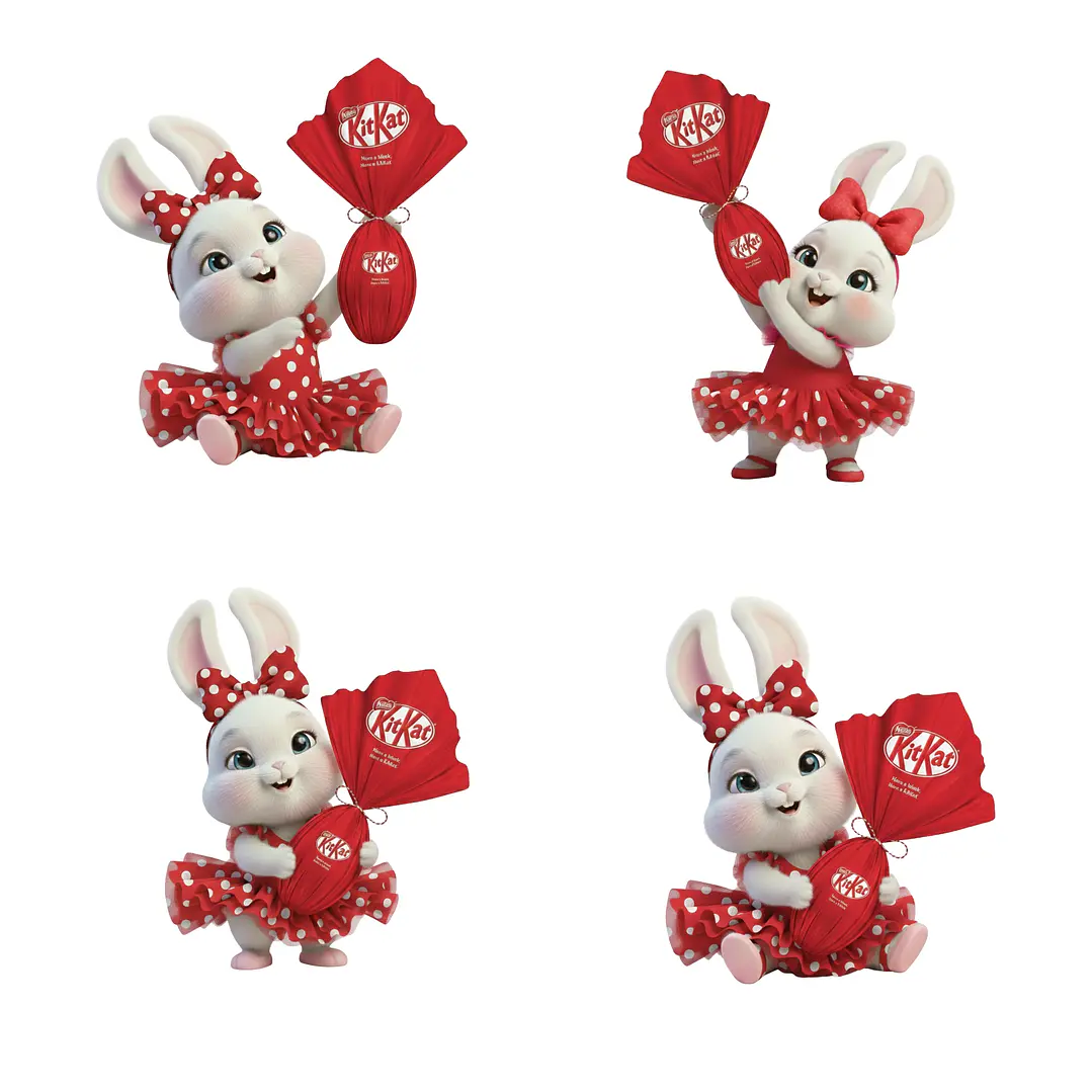 Kit Digital Páscoa Coelhinha 3d em Png 2