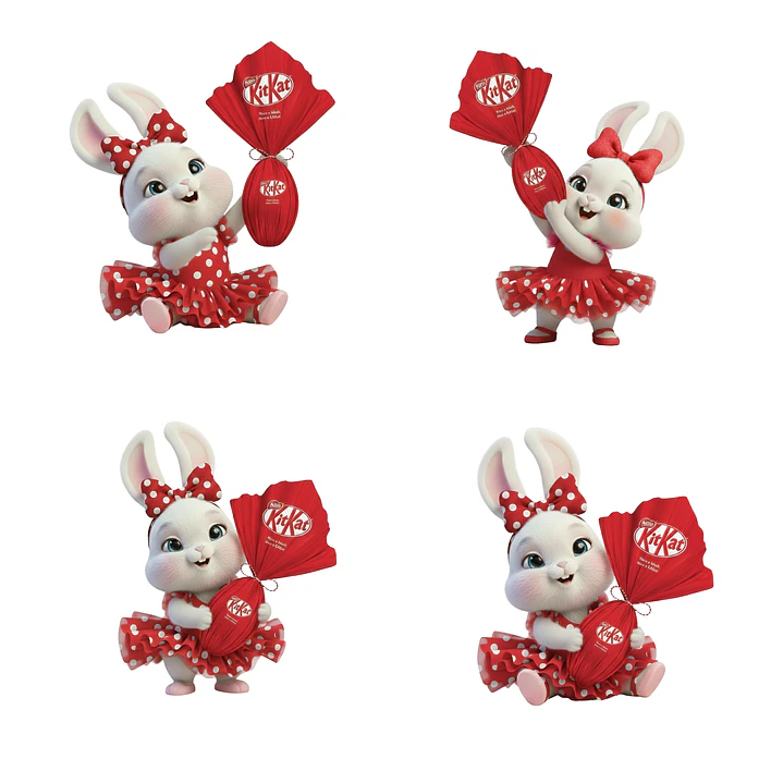 Kit Digital Páscoa Coelhinha 3d em Png 2