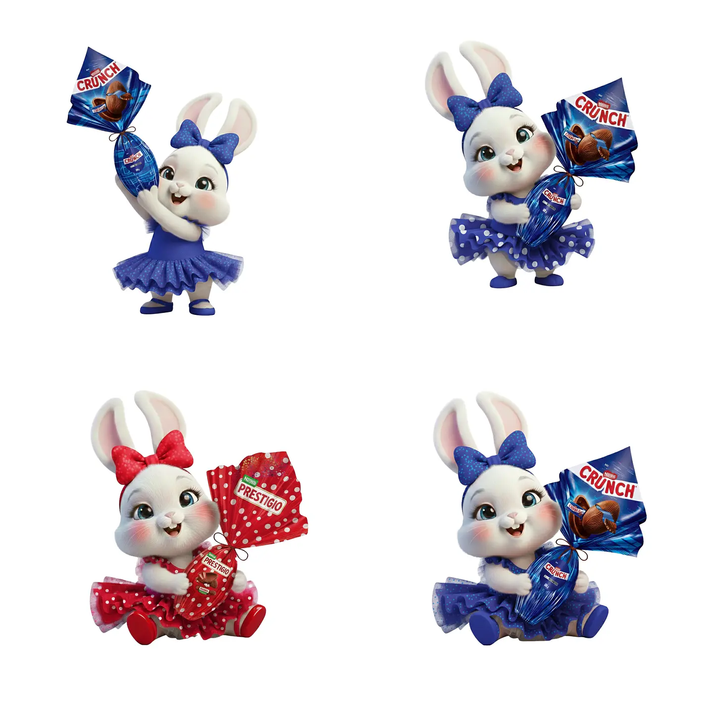 Kit Digital Páscoa Coelhinha 3d em Png 7