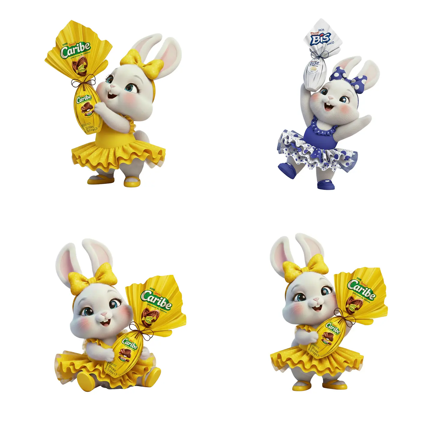 Kit Digital Páscoa Coelhinha 3d em Png 8