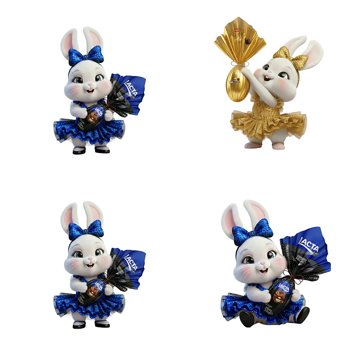 Kit Digital Páscoa Coelhinha 3d em Png 10