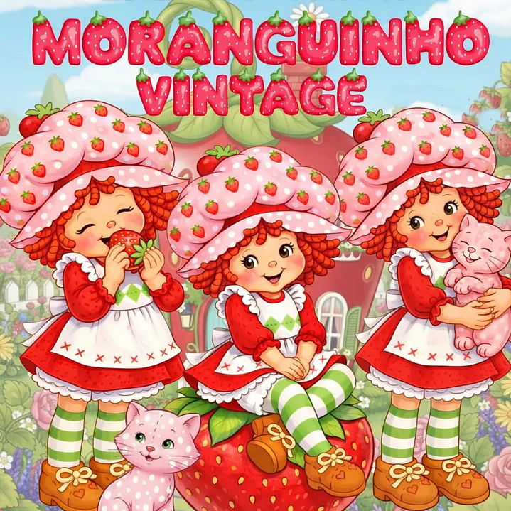 Kit Digital Moranguinho Vintage em Png 1