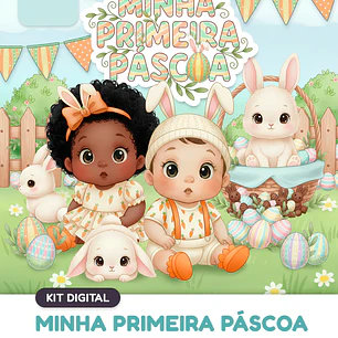 Kit Digital Minha Primeira Páscoa em Png