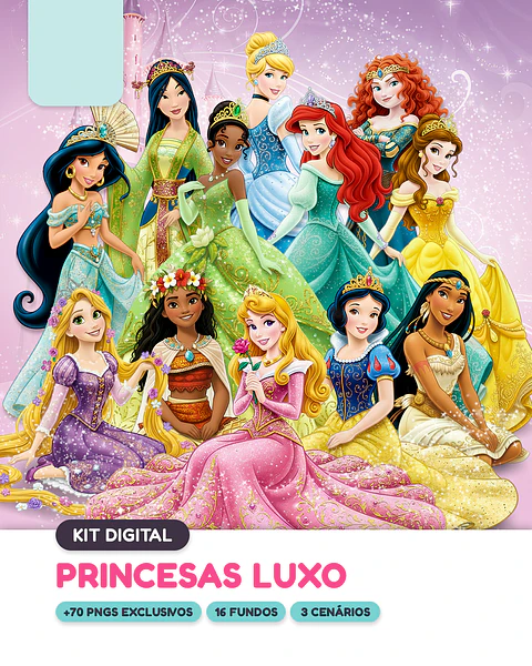Kit Digital Princesas Luxo em Png