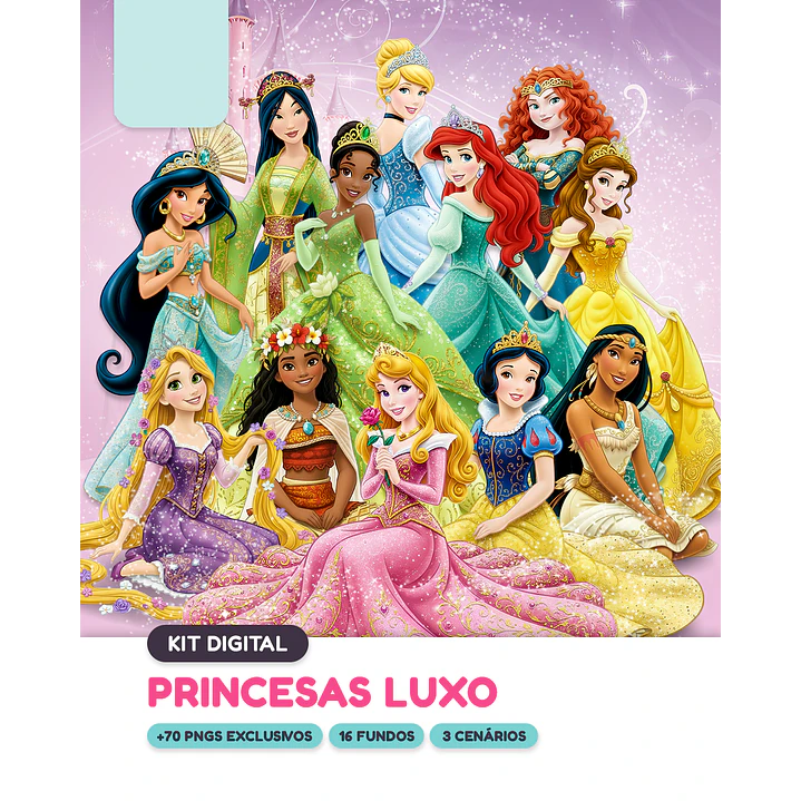 Kit Digital Princesas Luxo em Png 1