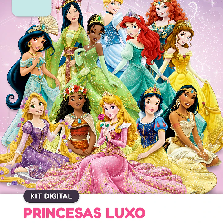 Kit Digital Princesas Luxo em Png 1