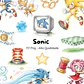 Kit Digital Sonic Aquarela em Png - Miniatura 1