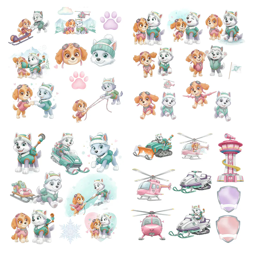 Kit Digital Skye e Everest Aquarela em Png 4