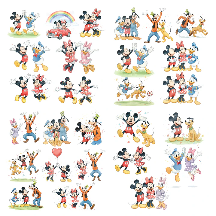 Kit Digital Mickey and Friends Aquarela em Png 5