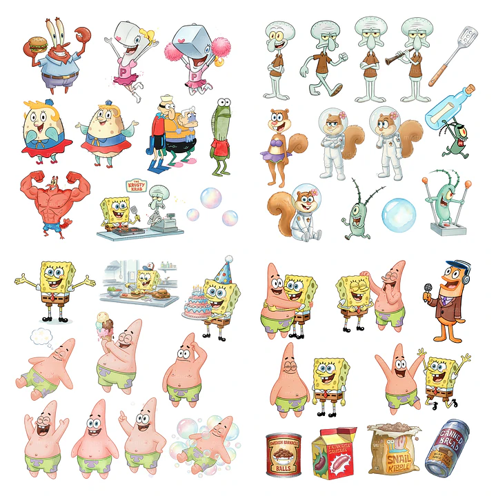 Kit Digital Bob Esponja Aquarela em Png 2