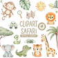 Kit Digital Safari Aquarela em Png - Thumbnail 1