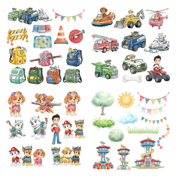 Kit Digital Patrulha Canina Aquarela em Png 2