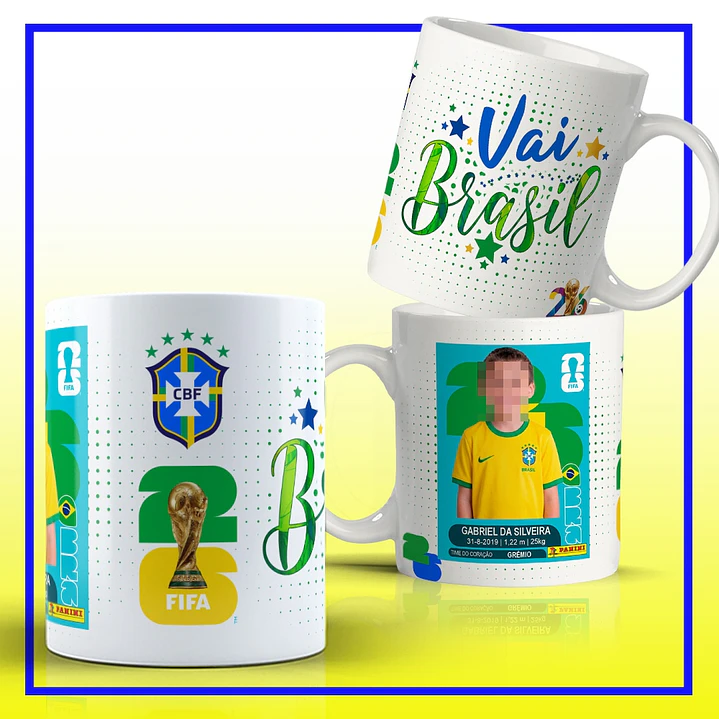 2 Artes para Caneca e Figurinha Copa do Mundo 2026 Brasil Arquivo Editável  2