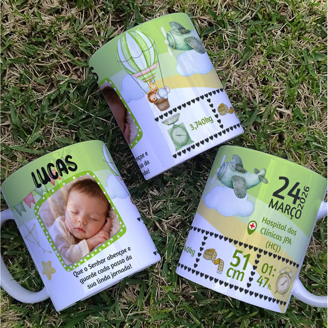 8 Artes para Caneca Nascimento Filhos Arquivo Editável 3
