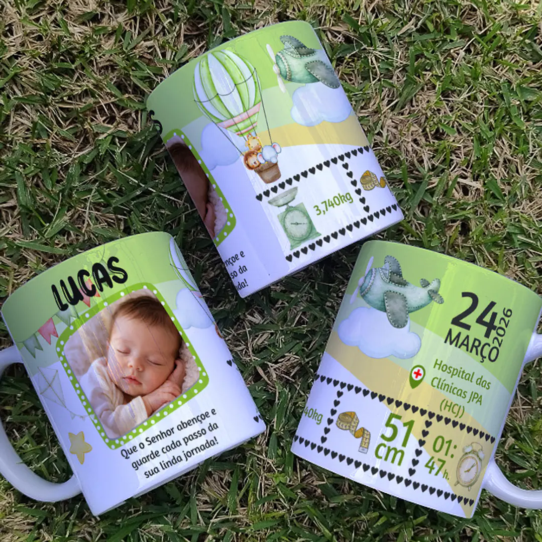 8 Artes para Caneca Nascimento Filhos Arquivo Editável 3