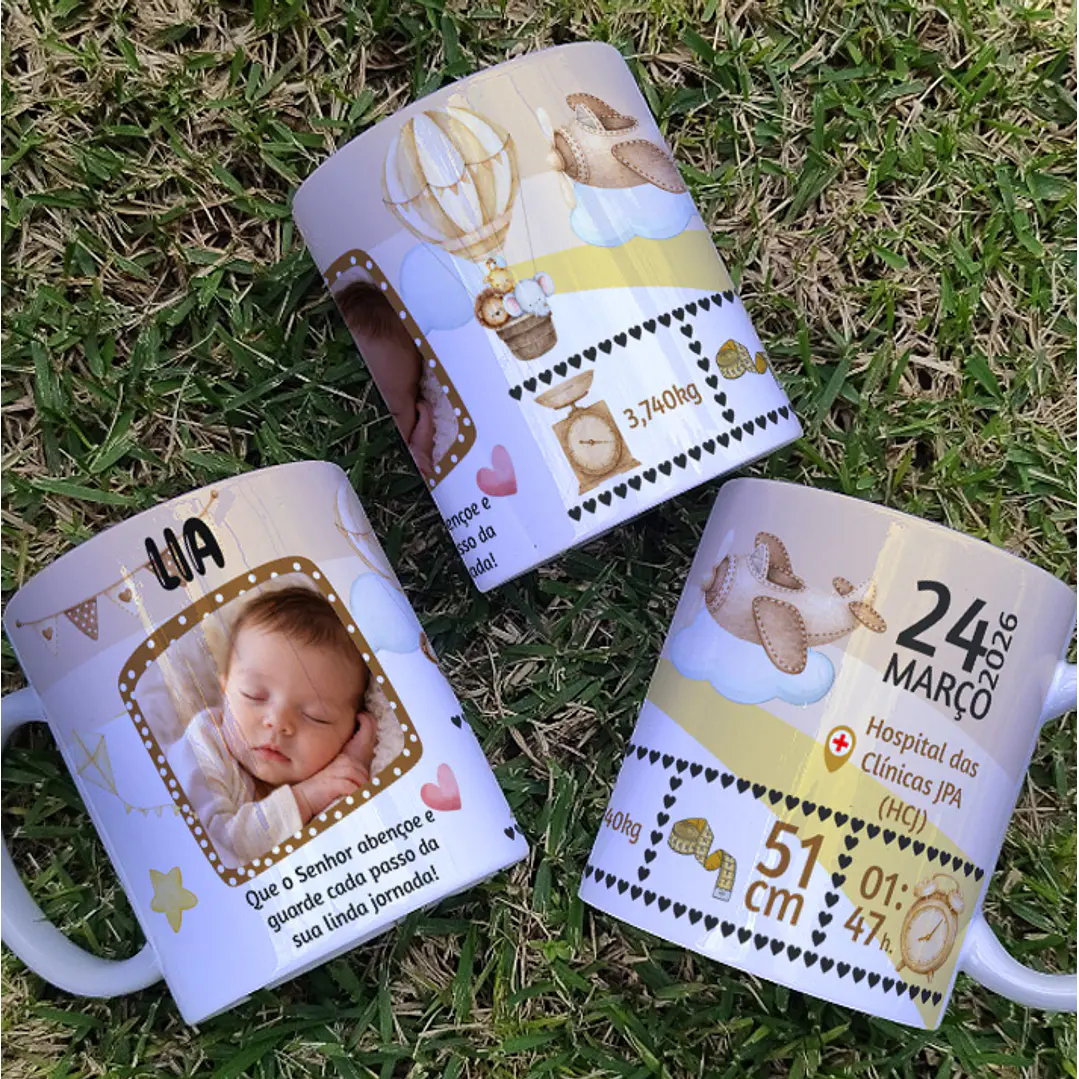 8 Artes para Caneca Nascimento Filhos Arquivo Editável 4