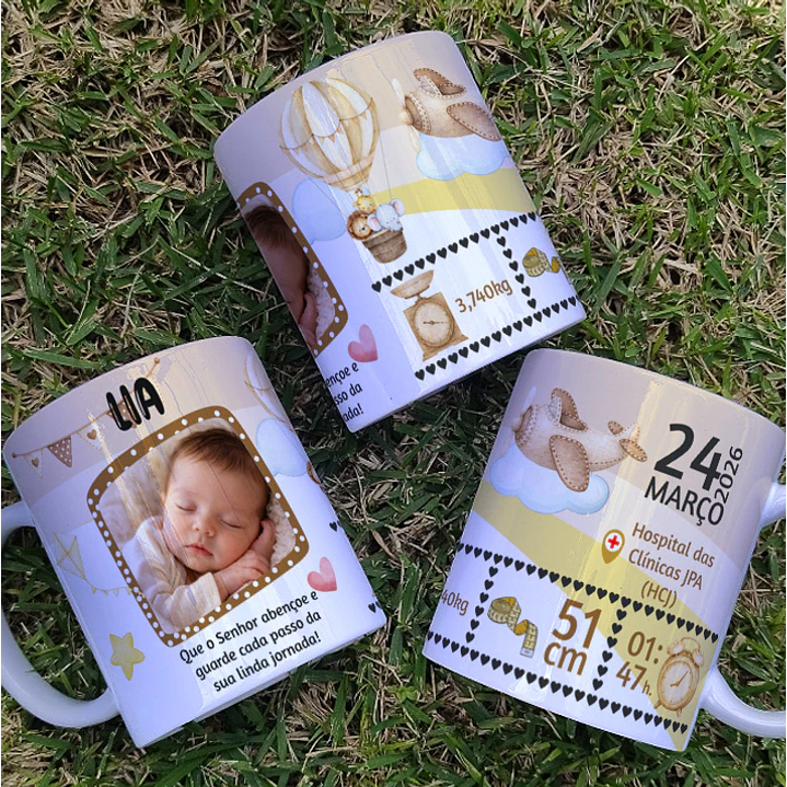 8 Artes para Caneca Nascimento Filhos Arquivo Editável 4