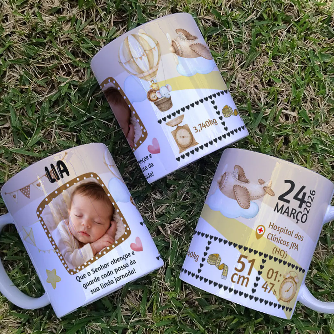 8 Artes para Caneca Nascimento Filhos Arquivo Editável 4