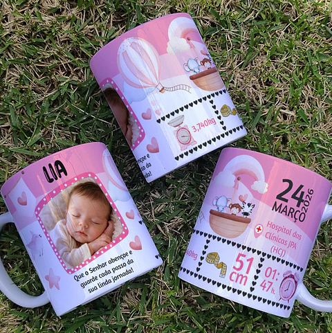 8 Artes para Caneca Nascimento Filhos Arquivo Editável
