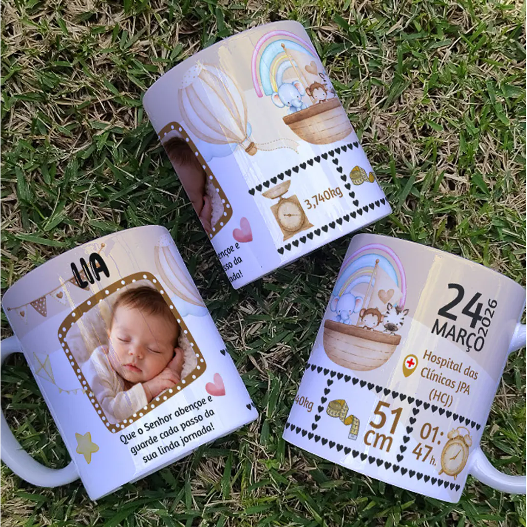 8 Artes para Caneca Nascimento Filhos Arquivo Editável 7