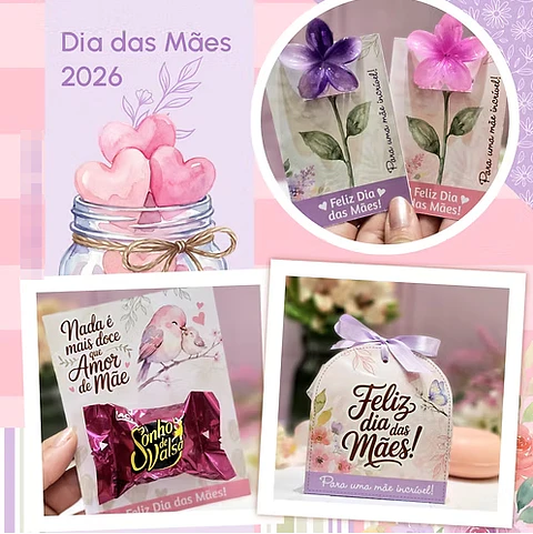 Arquivos de Corte Printables Mimos Dia das Mães em Pdf