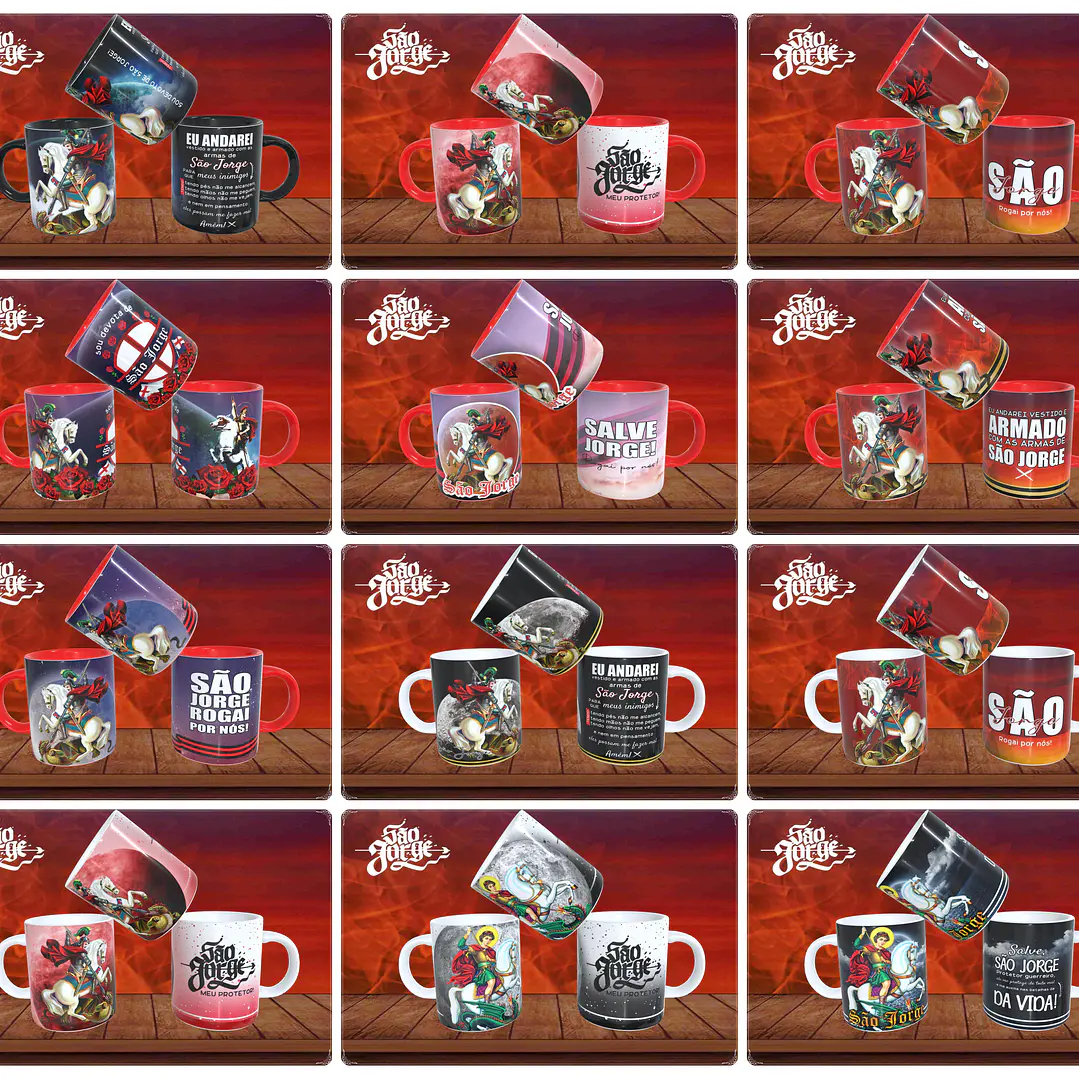 43 Artes Canecas e Camisas São Jorge Arquivos em CorelDraw 1