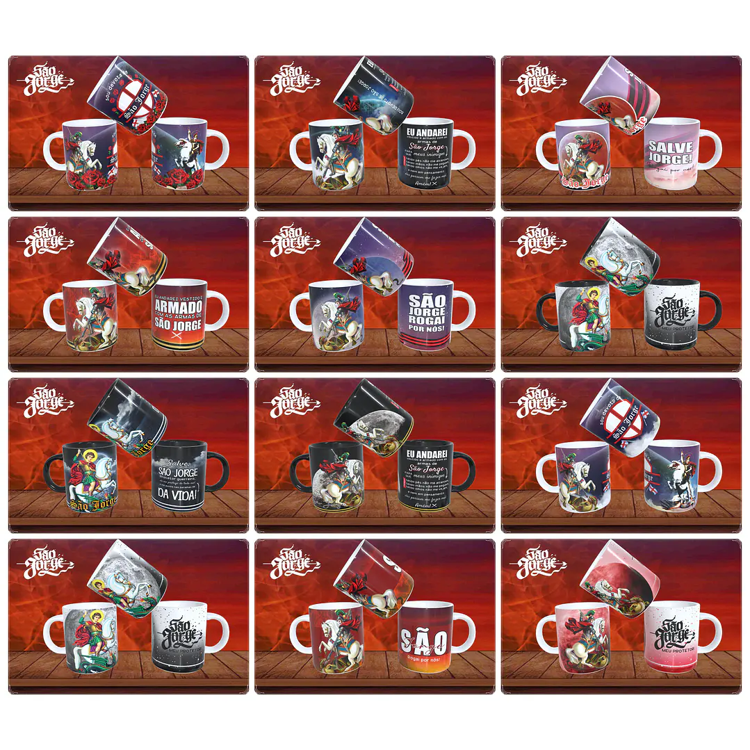 43 Artes Canecas e Camisas São Jorge Arquivos em CorelDraw 2