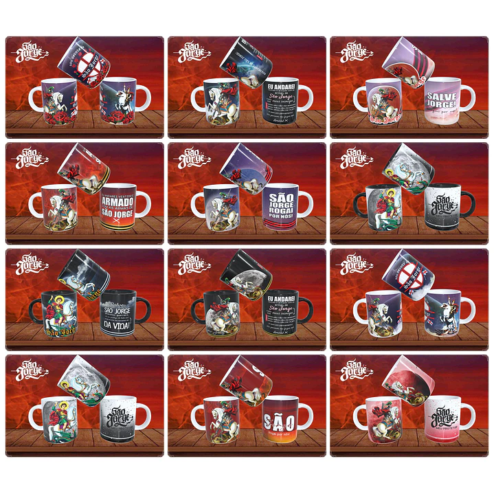 43 Artes Canecas e Camisas São Jorge Arquivos em CorelDraw 2