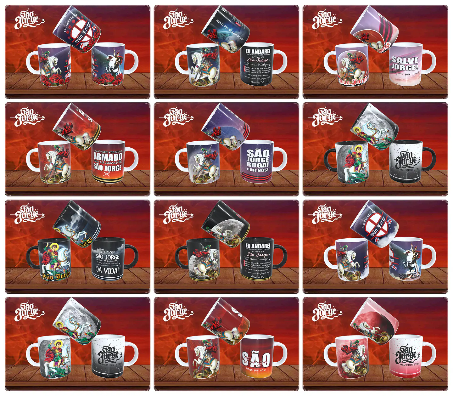 43 Artes Canecas e Camisas São Jorge Arquivos em CorelDraw 2