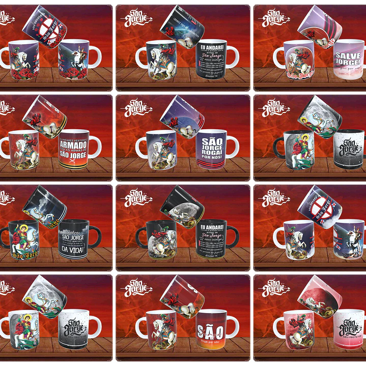 43 Artes Canecas e Camisas São Jorge Arquivos em CorelDraw 2