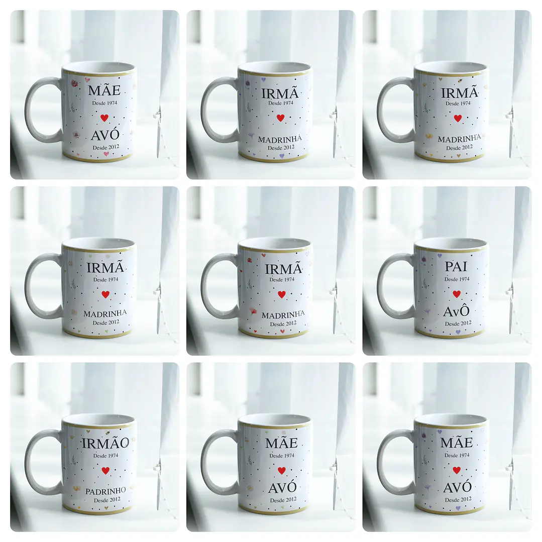 12 Artes para Caneca Floral Família Arquivo Editável  2