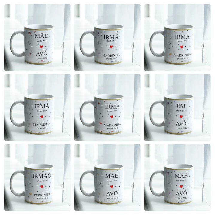 12 Artes para Caneca Floral Família Arquivo Editável  2