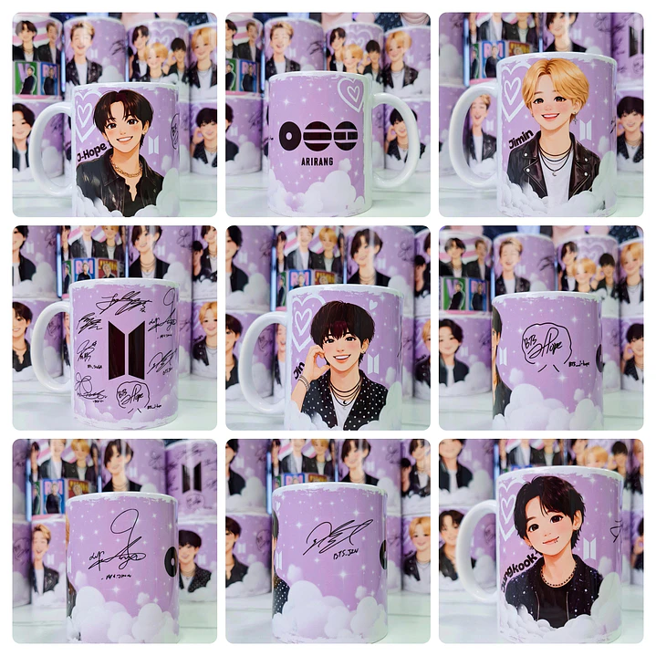 6 Artes para Caneca BTS Fãs  Arquivo em Jpg 4