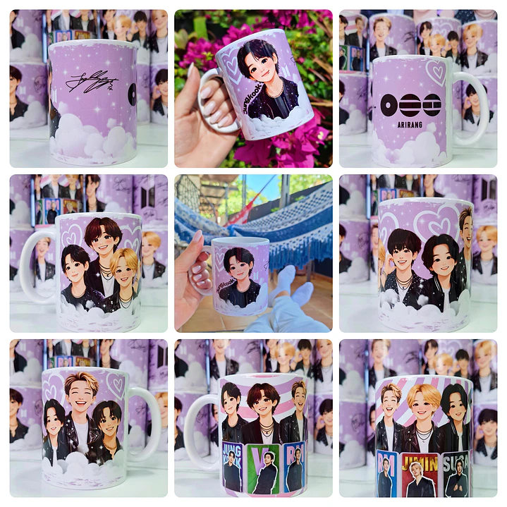 6 Artes para Caneca BTS Fãs  Arquivo em Jpg 5