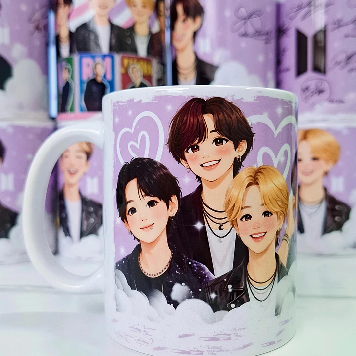 6 Artes para Caneca BTS Fãs  Arquivo em Jpg 2