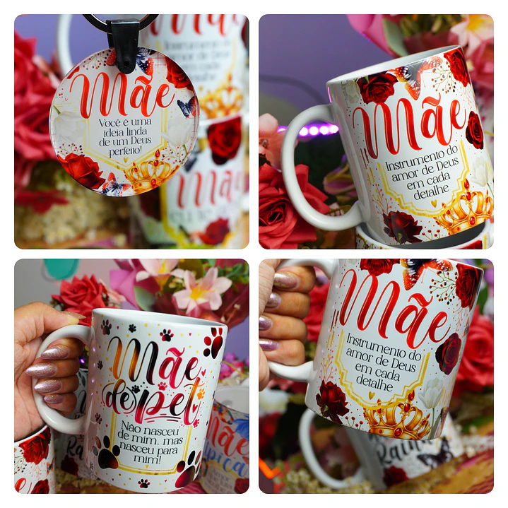 69 Artes para Caneca, Azulejo e Garrafa Dia das Mães Arquivo em Png 1