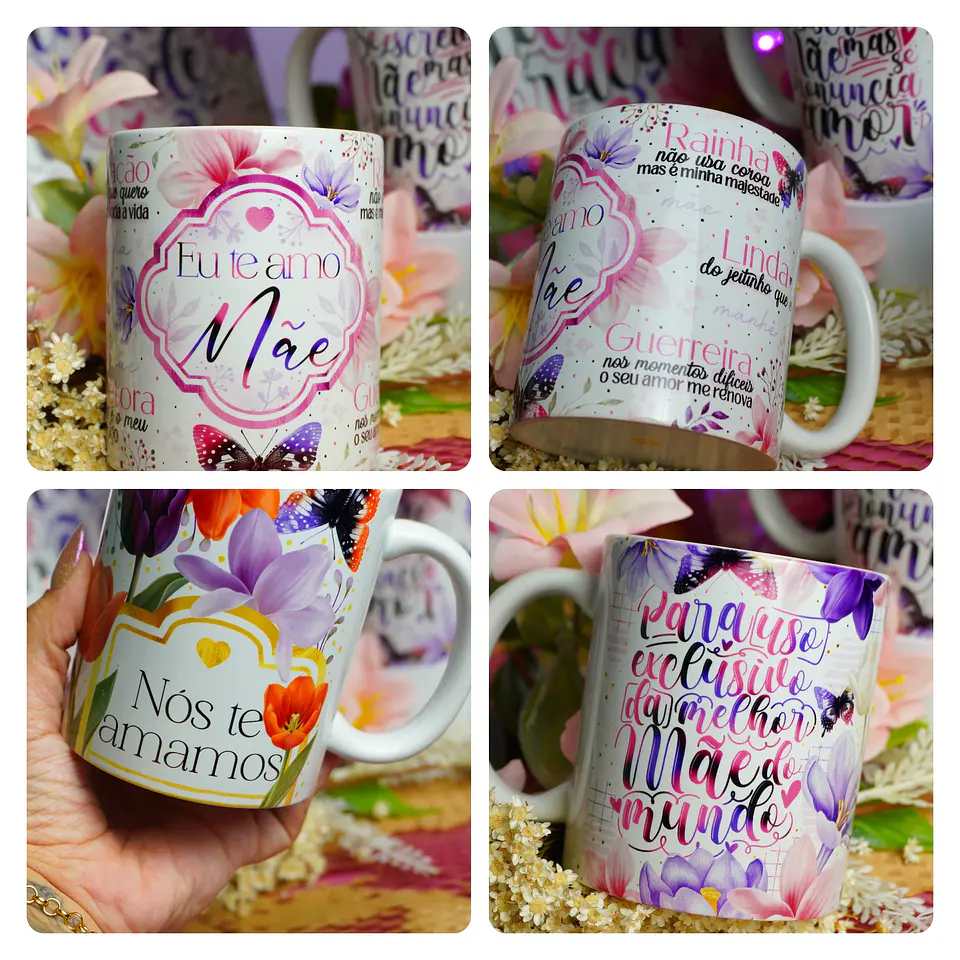 69 Artes para Caneca, Azulejo e Garrafa Dia das Mães Arquivo em Png 2
