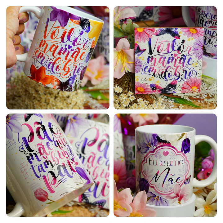 69 Artes para Caneca, Azulejo e Garrafa Dia das Mães Arquivo em Png 3