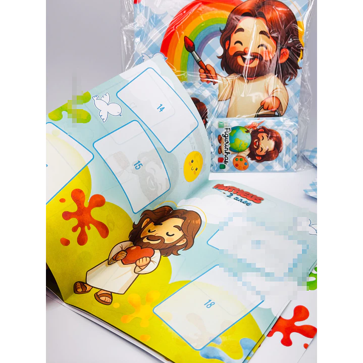 Arquivo Álbum de Figurinhas Jesus O maior Pintor do Mundo Cristão Infantil Arquivo em Pdf 1