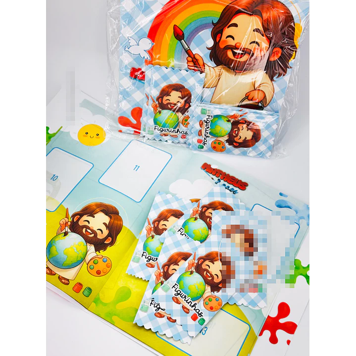 Arquivo Álbum de Figurinhas Jesus O maior Pintor do Mundo Cristão Infantil Arquivo em Pdf 4