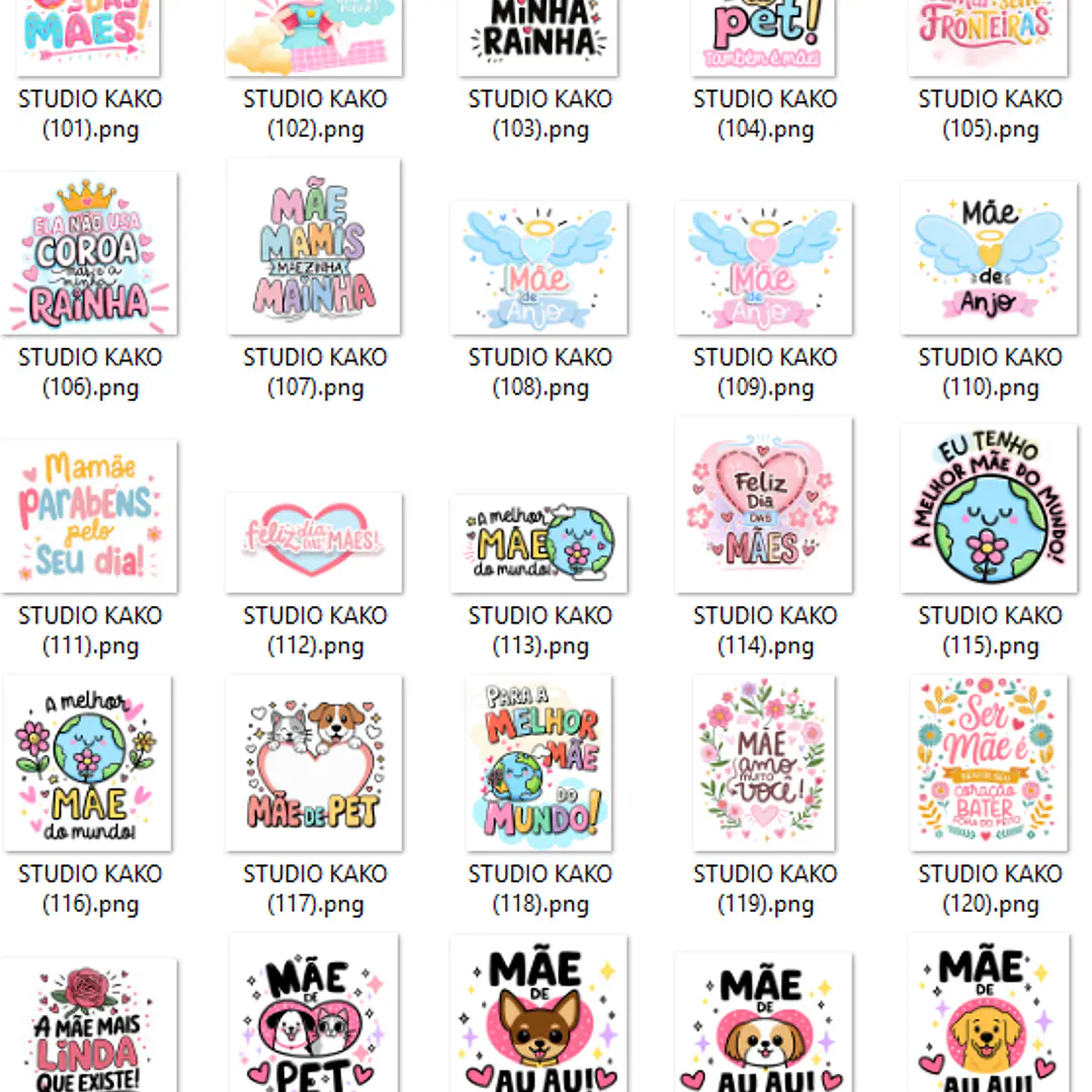 Pacote com + de 200 Frases para Dia Das Mães em Png  6