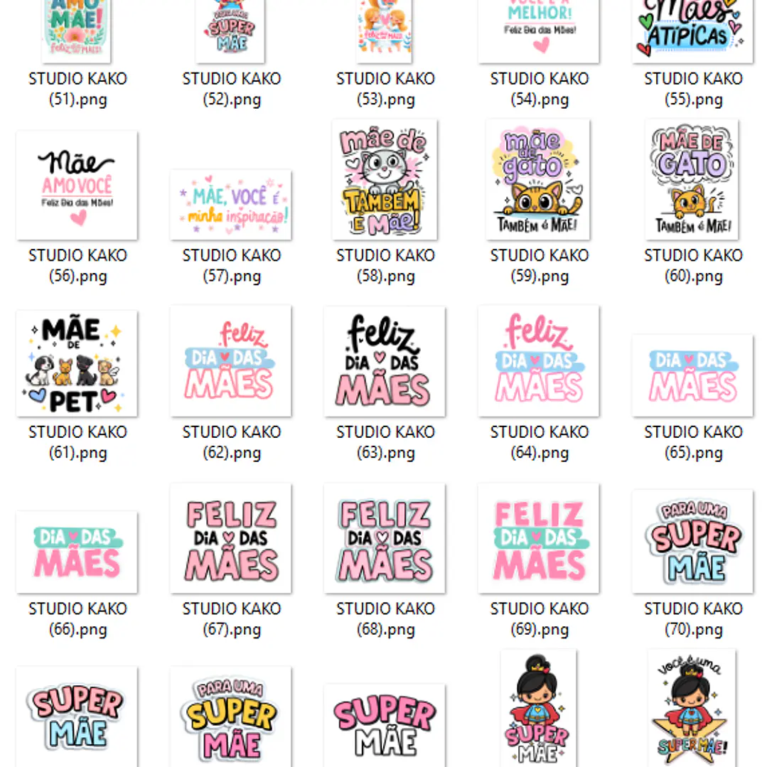 Pacote com + de 200 Frases para Dia Das Mães em Png  7