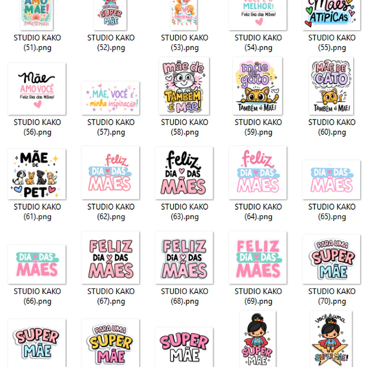 Pacote com + de 200 Frases para Dia Das Mães em Png  7