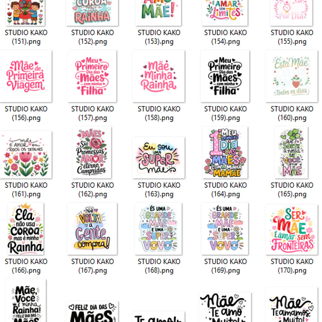 Pacote com + de 200 Frases para Dia Das Mães em Png  8