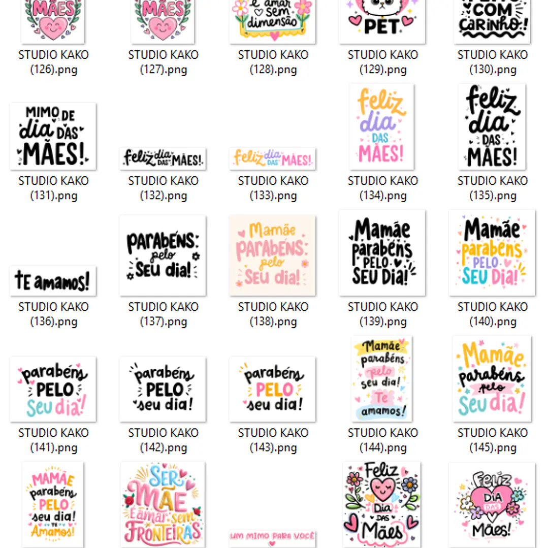Pacote com + de 200 Frases para Dia Das Mães em Png  9