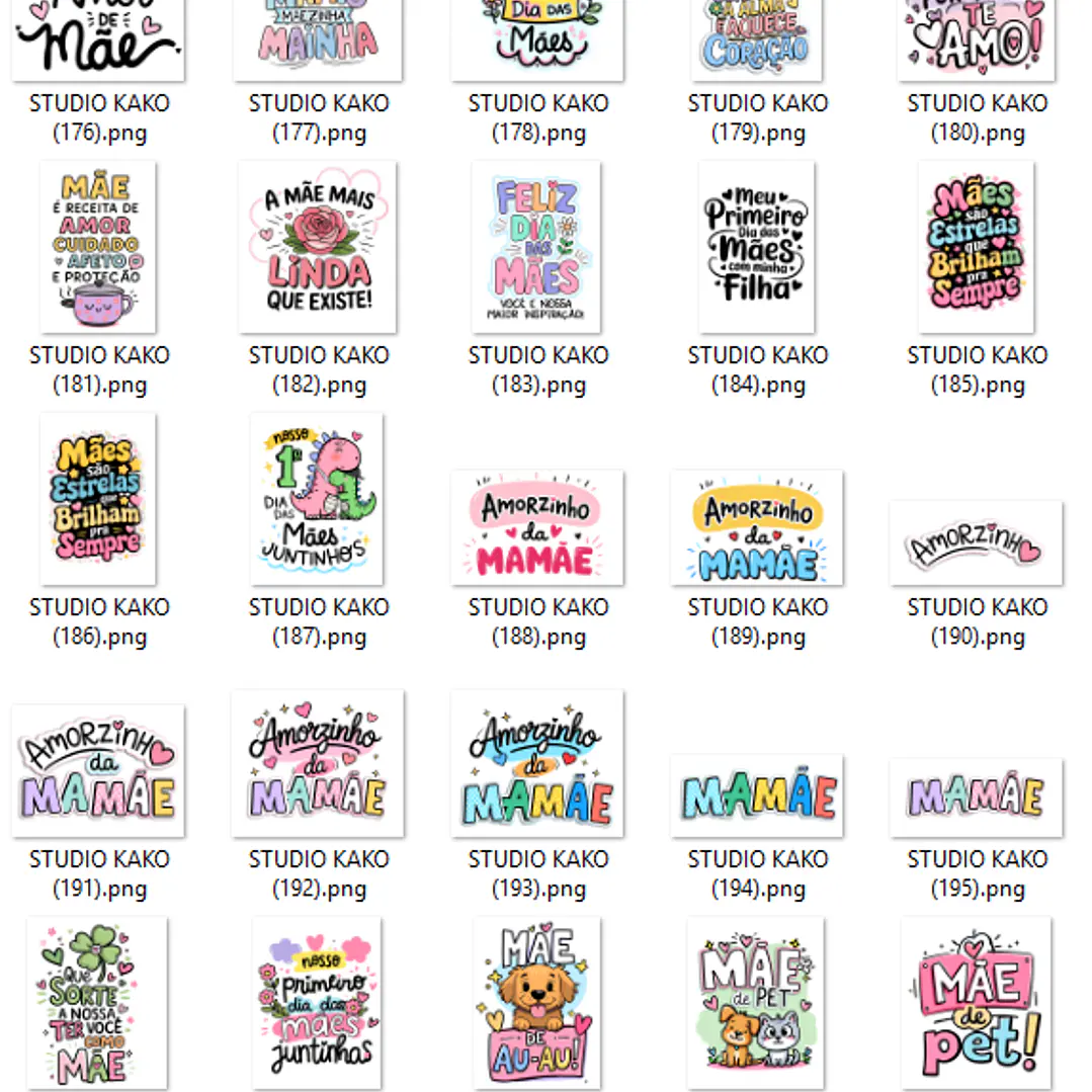 Pacote com + de 200 Frases para Dia Das Mães em Png  10