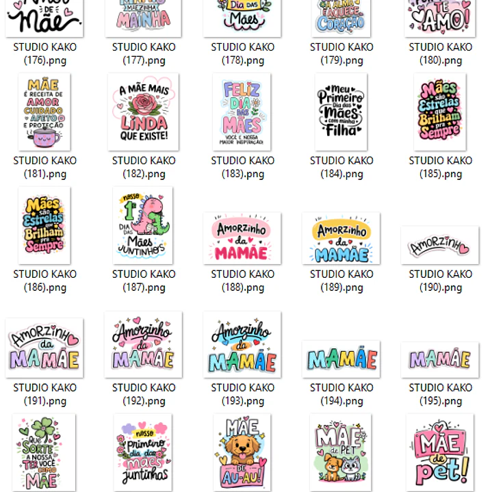 Pacote com + de 200 Frases para Dia Das Mães em Png  10