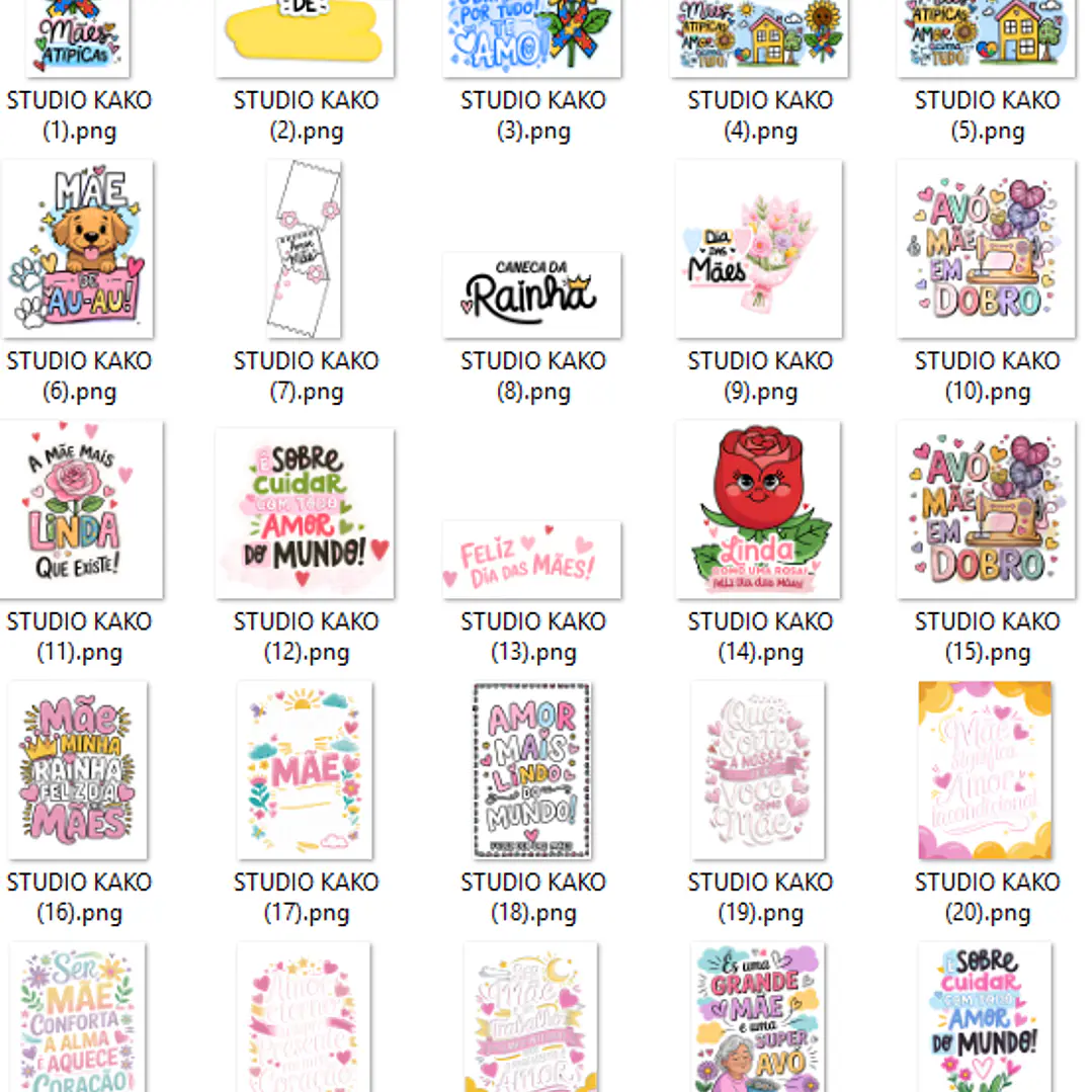 Pacote com + de 200 Frases para Dia Das Mães em Png  12