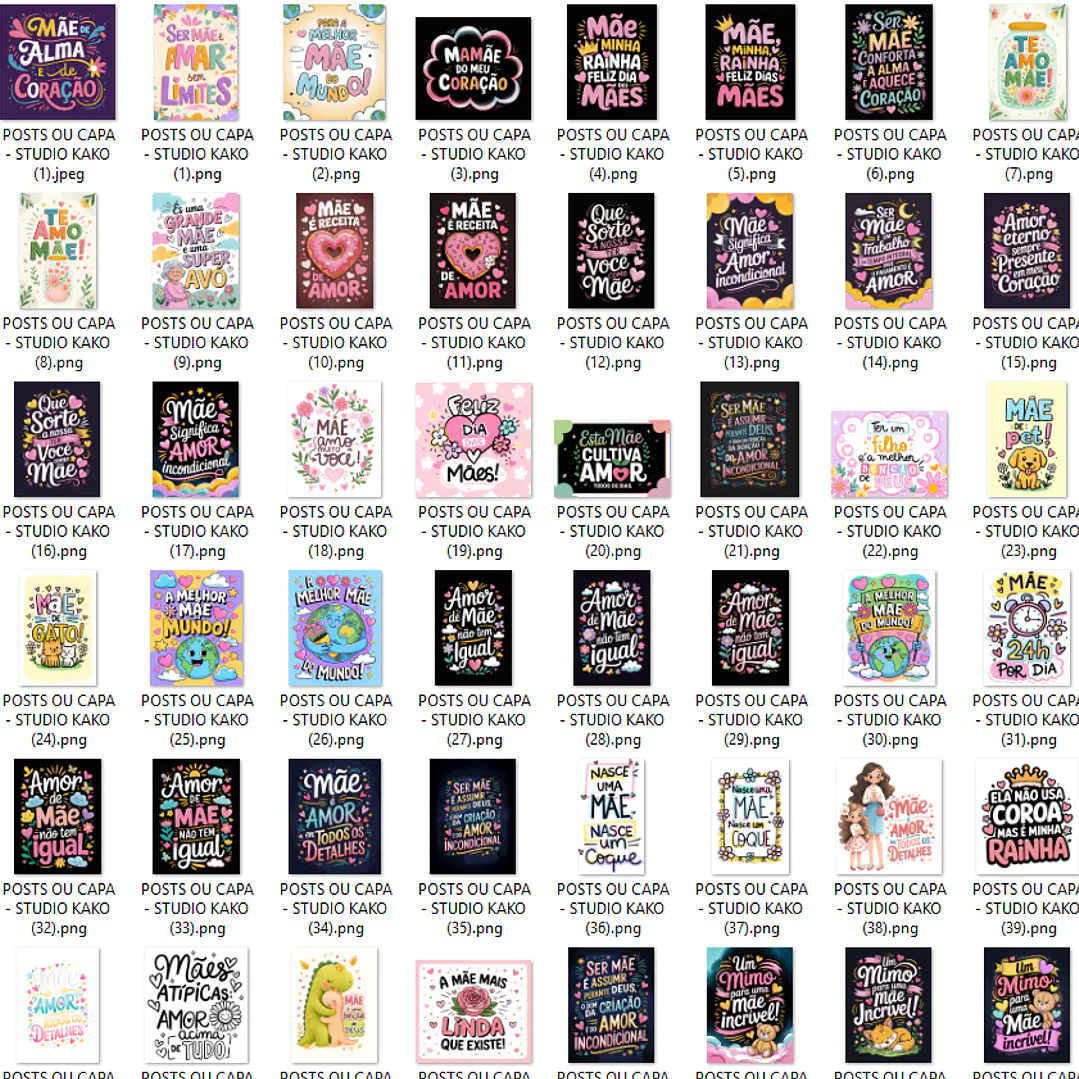Pacote com + de 200 Frases para Dia Das Mães em Png  14