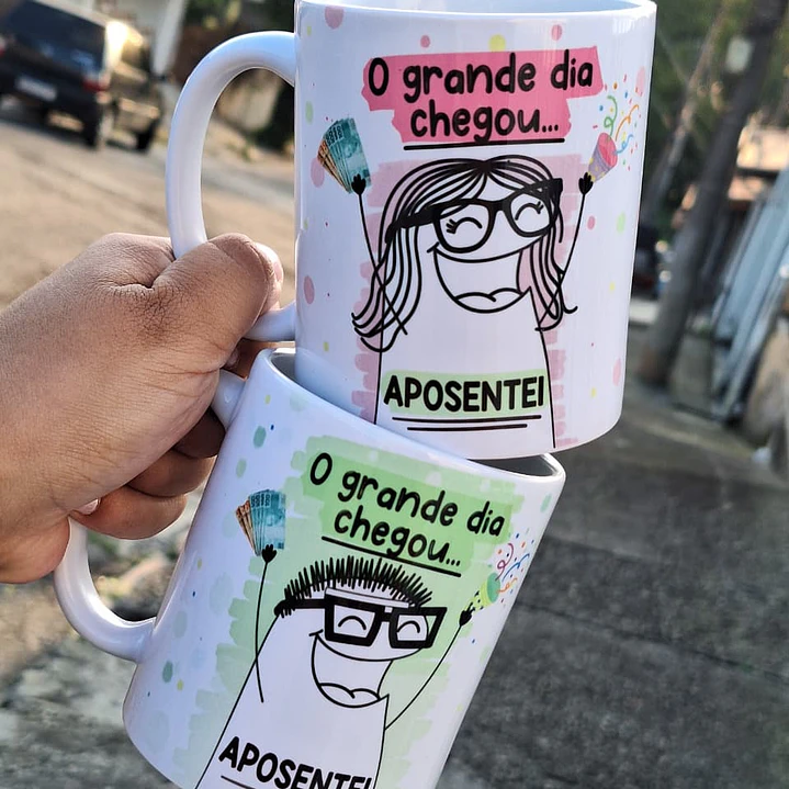 Artes para Caneca O grande dia chegou Aposentei Flork em Png 3